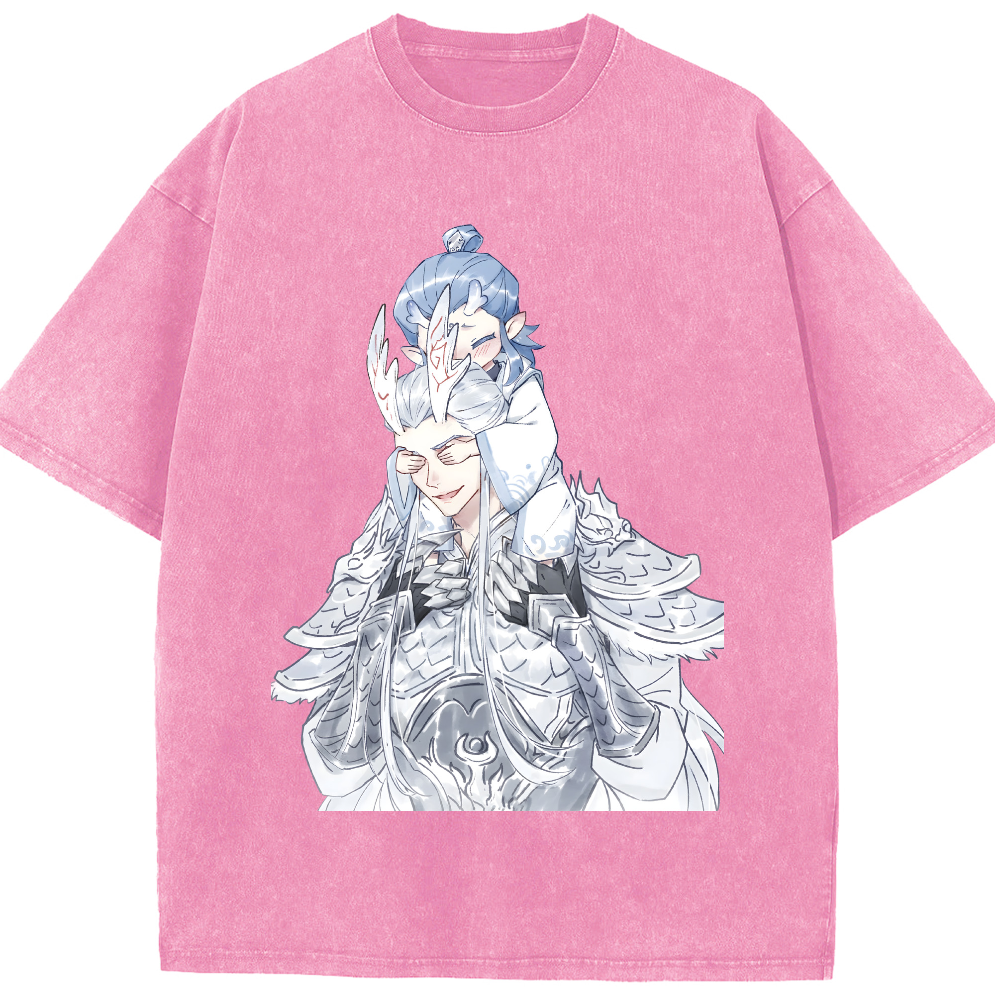 （画像用） Ne Zha 2 ナタ 魔童の大暴れ 綿100% ヴィンテージ風 半袖Tシャツ（フロントプリント）